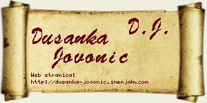 Dušanka Jovonić vizit kartica